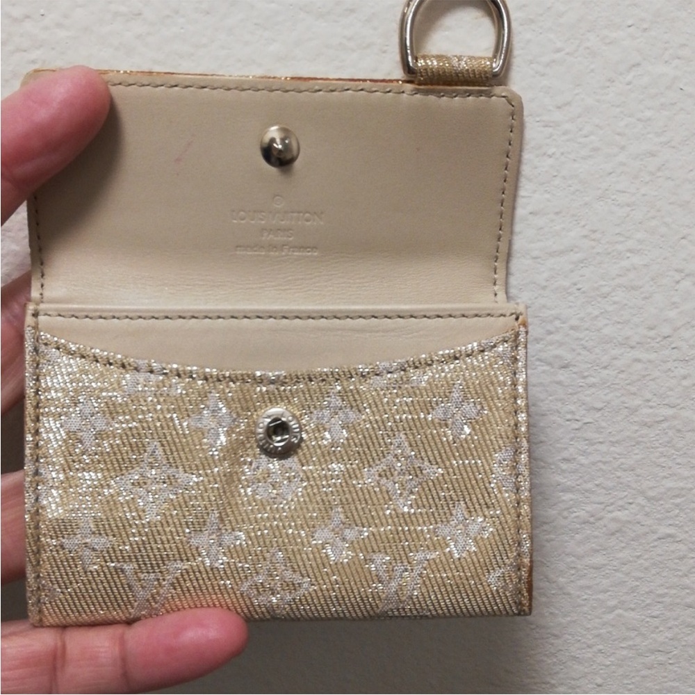 Louis Vuitton Silver/Gold Monogram Shine Porte Monnaie Card Holder - Picture 5 of 8